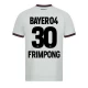 Bayer 04 Leverkusen Jalkapallo Pelipaidat 2023-24 Frimpong #30 Vieraspaita Miesten