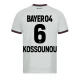 Bayer 04 Leverkusen Jalkapallo Pelipaidat 2023-24 Kossounou #6 Vieraspaita Miesten
