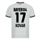 Bayer 04 Leverkusen Jalkapallo Pelipaidat 2023-24 Kovar #17 Vieraspaita Miesten