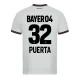 Bayer 04 Leverkusen Jalkapallo Pelipaidat 2023-24 Puerta #32 Vieraspaita Miesten