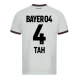 Bayer 04 Leverkusen Jalkapallo Pelipaidat 2023-24 Tah #4 Vieraspaita Miesten