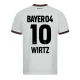 Bayer 04 Leverkusen Jalkapallo Pelipaidat 2023-24 Wirtz #10 Vieraspaita Miesten