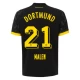 BVB Borussia Dortmund Jalkapallo Pelipaidat 2023-24 Malen #21 Vieraspaita Miesten