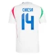 Federico Chiesa #14 Italia Jalkapallo Pelipaidat EM 2024 Vieraspaita Miesten