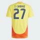 J. Campaz #27 Kolumbia Jalkapallo Pelipaidat Copa America 2024 Kotipaita Miesten