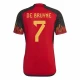 Kevin De Bruyne #7 Belgia Jalkapallo Pelipaidat MM 2022 Kotipaita Miesten