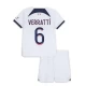 Lasten Paris Saint-Germain PSG Jalkapallo Pelipaidat 2023-24 Marco Verratti #6 Vieraspaita (+ Lyhyet Housut)