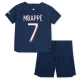 Lasten Paris Saint-Germain PSG Kylian Mbappé #7 Jalkapallo Pelipaidat 2023-24 Kotipaita (+ Lyhyet Housut)