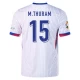 M. Thuram #15 Ranska Jalkapallo Pelipaidat EM 2024 Vieraspaita Miesten