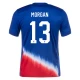 Morgan #13 Yhdysvallat Jalkapallo Pelipaidat Copa America 2024 Vieraspaita Miesten