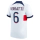 Paris Saint-Germain PSG Jalkapallo Pelipaidat 2023-24 Marco Verratti #6 Vieraspaita Miesten