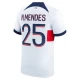 Paris Saint-Germain PSG Jalkapallo Pelipaidat 2023-24 N.Mendes #25 Vieraspaita Miesten