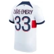 Paris Saint-Germain PSG Jalkapallo Pelipaidat 2023-24 Zaire-Emery #33 Vieraspaita Miesten