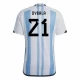 Paulo Dybala #21 Argentiina Jalkapallo Pelipaidat MM 2022 Kotipaita Miesten