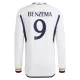 Real Madrid Karim Benzema #9 Jalkapallo Pelipaidat 2023-24 Kotipaita Miesten Pitkähihainen